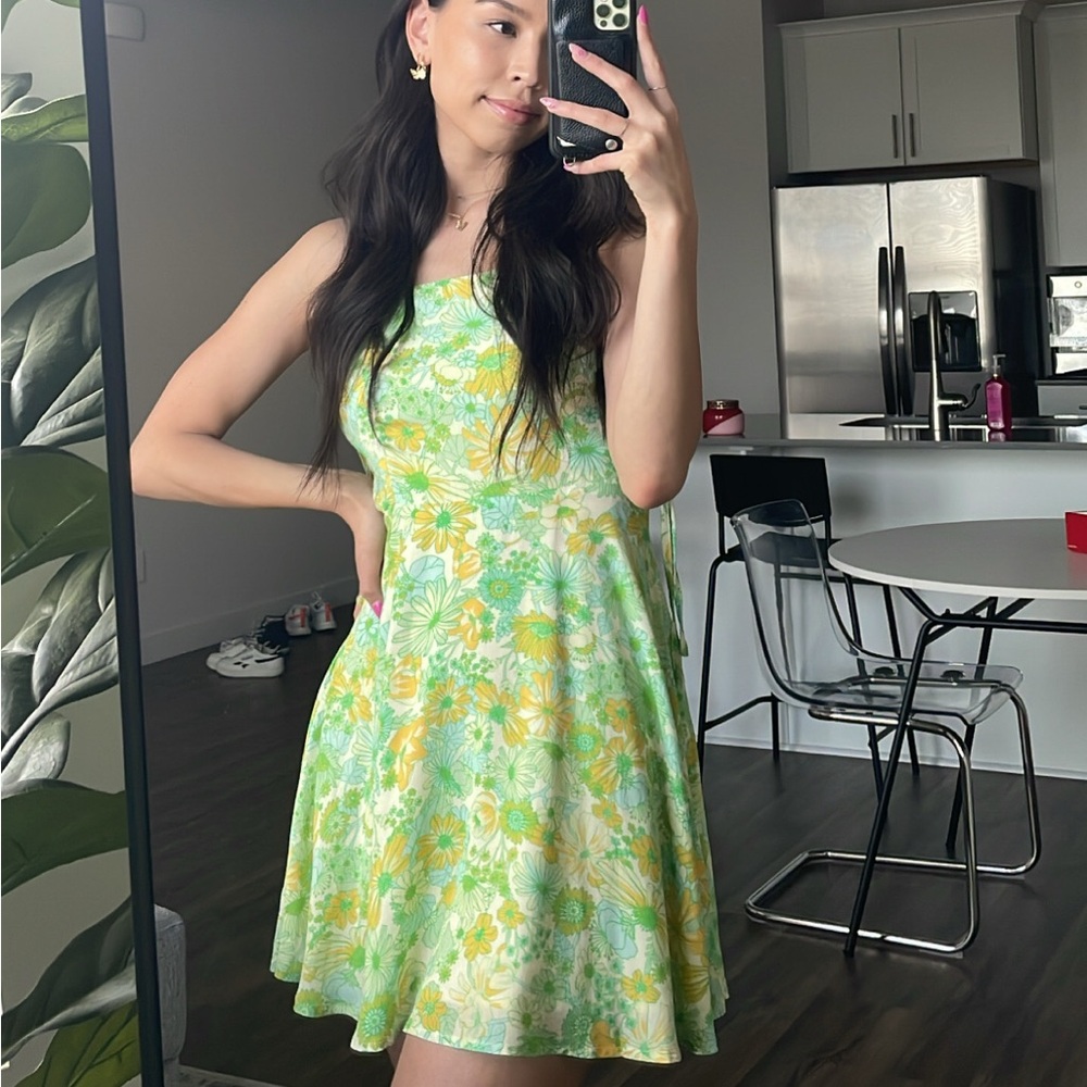 Showpo Green and Yellow Floral Dress